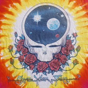 Vintage Liquid Blue 90s Grateful Dead Steal Your Face Rare T